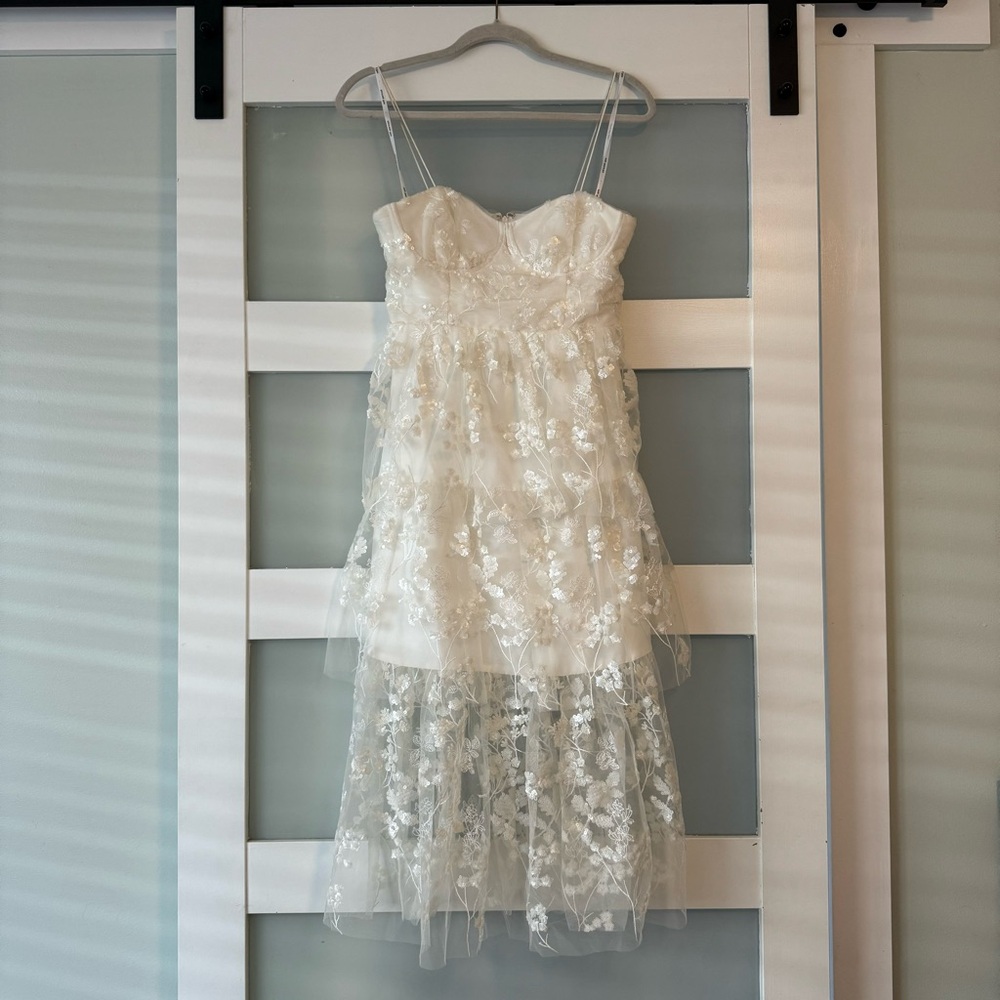 Self Portrait Bridal Sequin Midi Dress - Picture 3 of 10